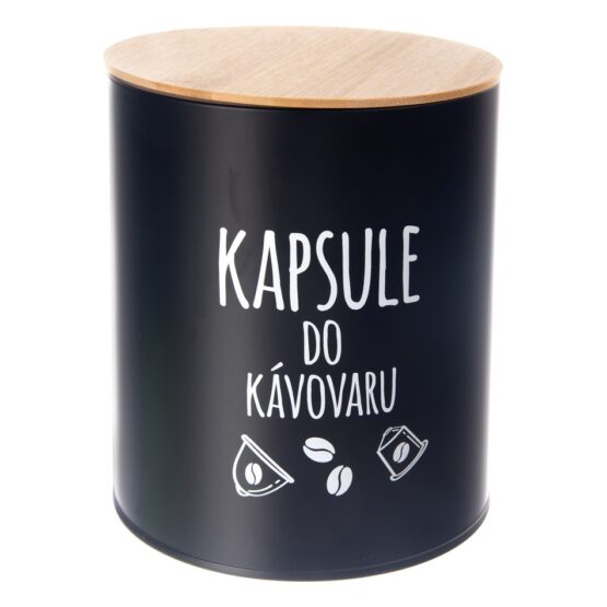 Dóza plech/bambus pr. 16 cm Kapsule BLACK SK