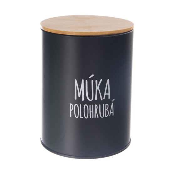Dóza plech/bambus pr. 13 cm Múka polohrubá BLACK SK