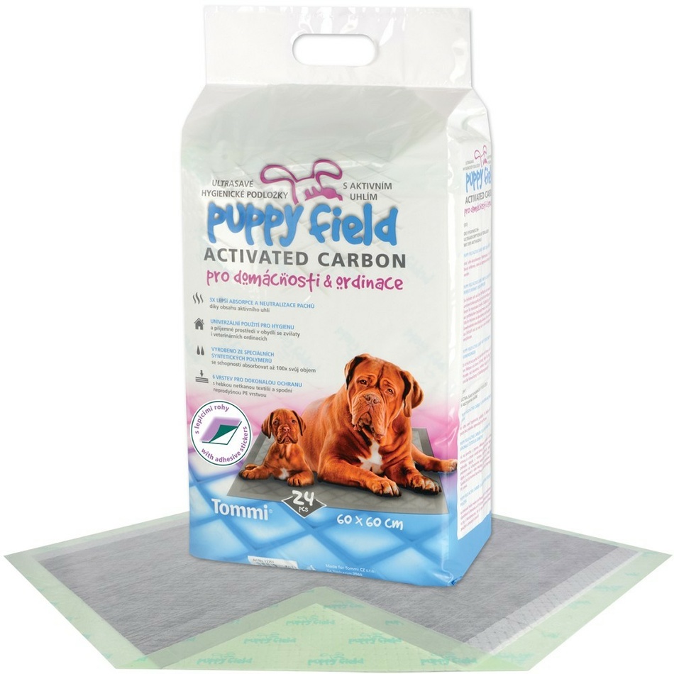 Puppy Field Hygienické podložky pre psov s aktívnym uhlím Carbon 24 ks