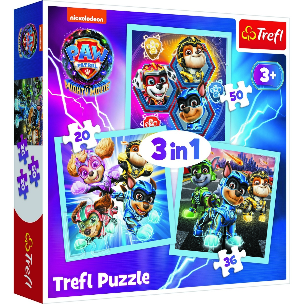 Puzzle 3v1 Mocné šteňatá Labková patrola/Paw Patrol