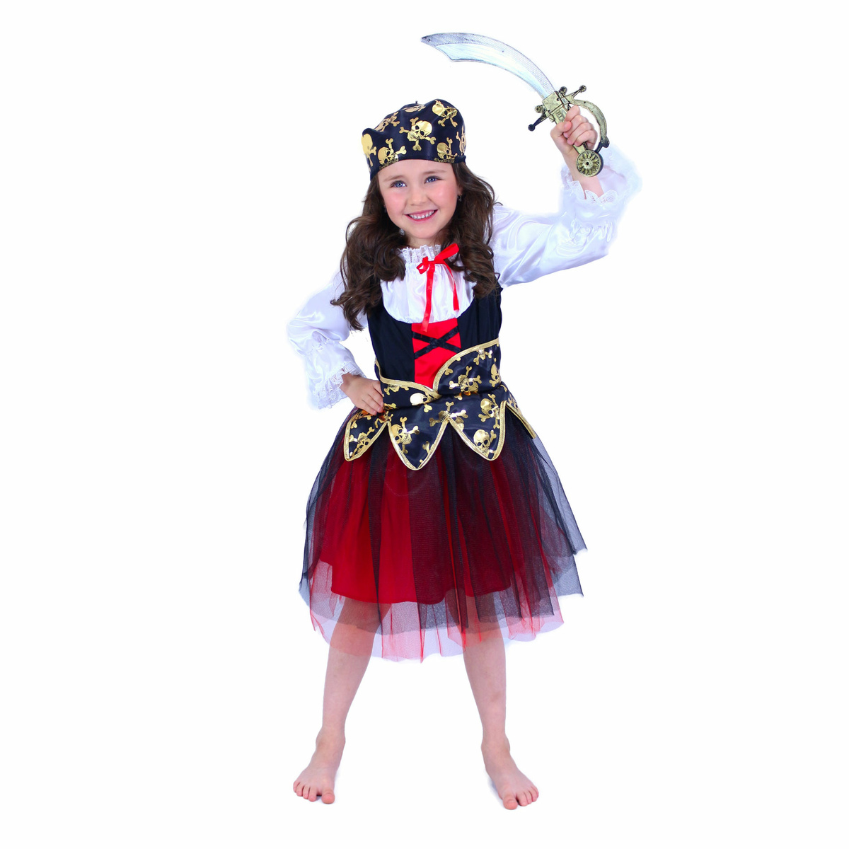 Rappa Detský kostým Pirátka so šatkou