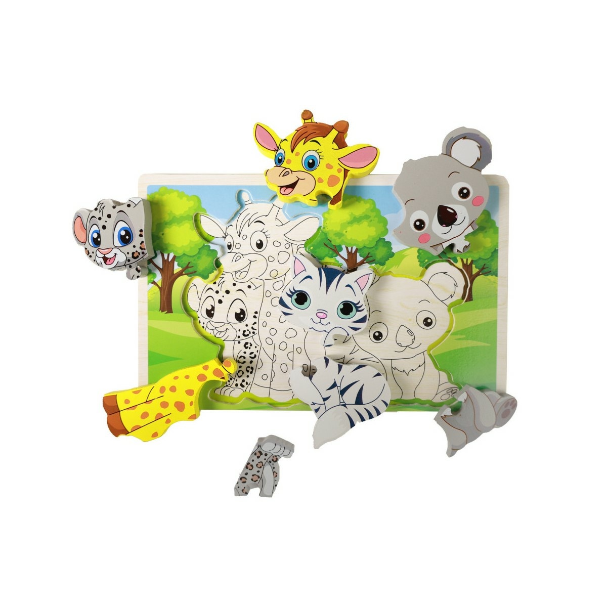 Rappa Drevené puzzle zvieratká