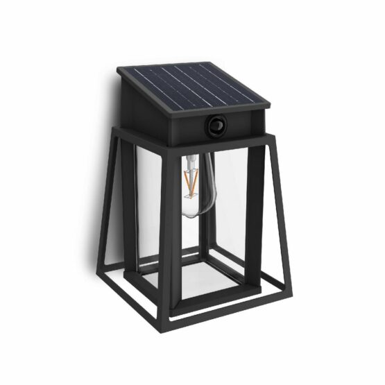 Solárne LED svietidlo Philips Lysin UltraEfficientso senzorom čierne