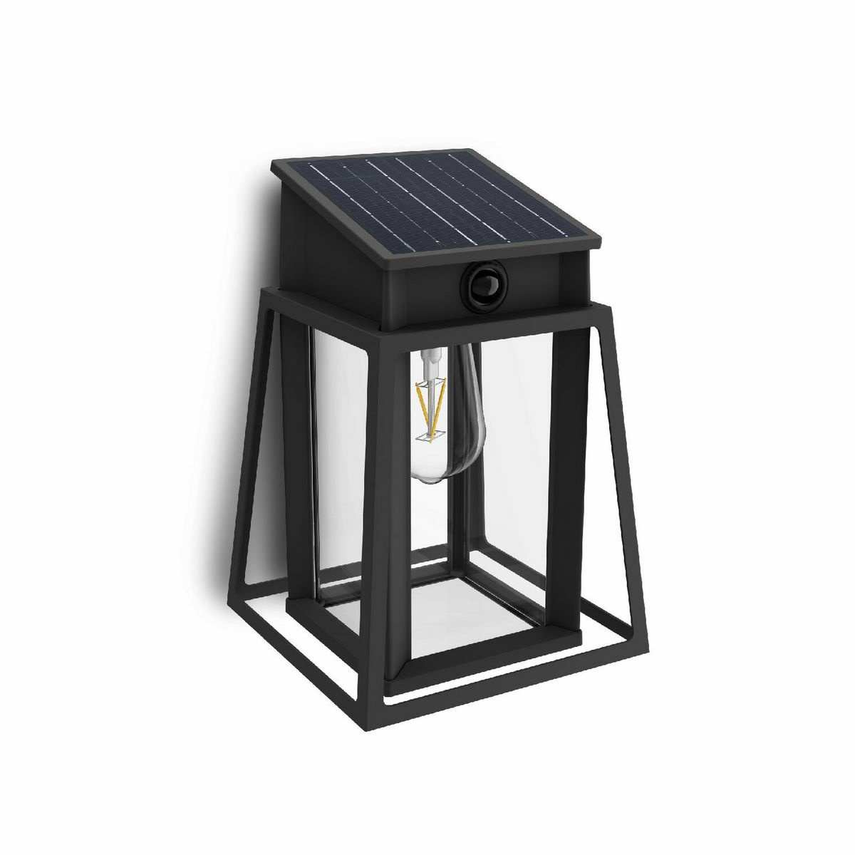 Solárne LED svietidlo Philips Lysin UltraEfficientso senzorom čierne