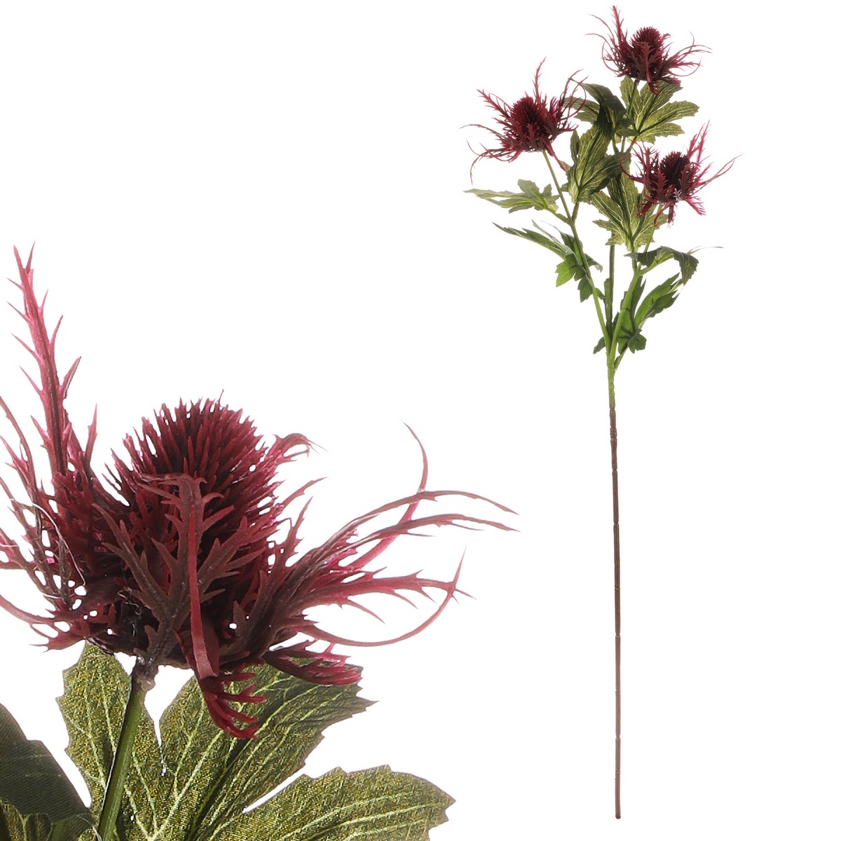 Umelá kvetina Eryngium červená
