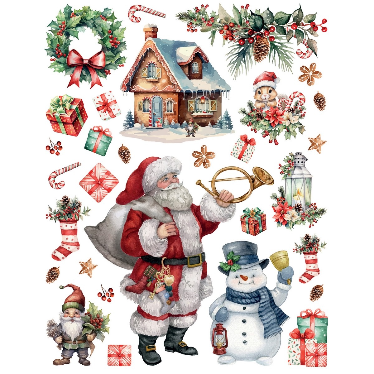 Vianočné samolepky Santa Claus