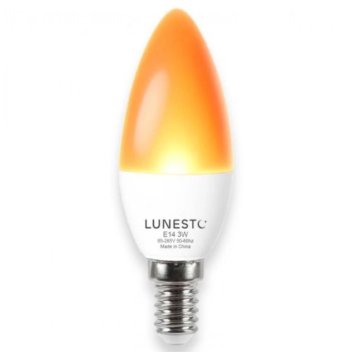 LED Oranžová žiarovka E14 bez modrej zložky na lepší spánok Lunesto