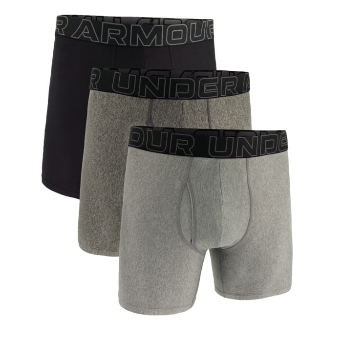 Under Armour Pánske boxerky M Perf Tech 6in 3pack Grey  XLXL