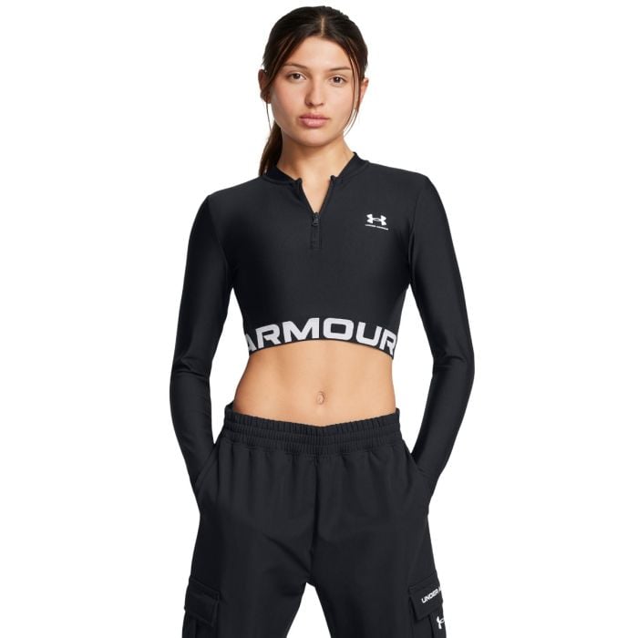 Under Armour Dámsky top HeatGear Rib 1/4 Zip LS Black XSXS Under Armour Dámsky top HeatGear Rib 1/4 Zip LS Black XSXS