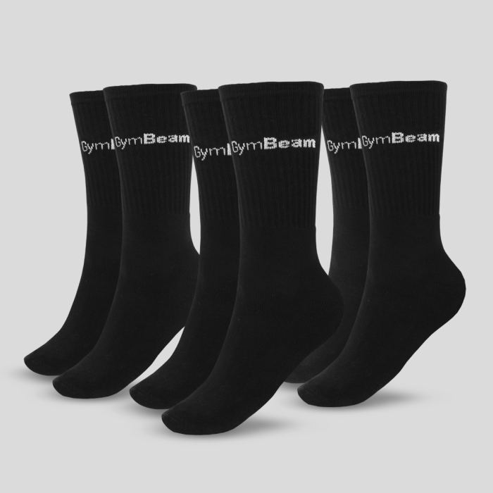 GymBeam Ponožky 3/4 Socks 3Pack Black  SS