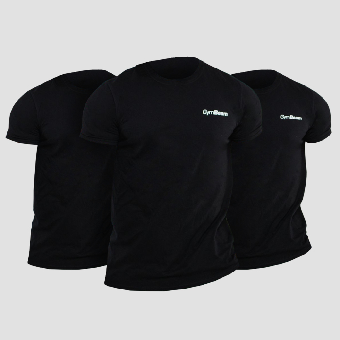 GymBeam Tričko Basic 3Pack Black  XXXL - 3pack GymBeam Tričko Basic 3Pack Black  XXXL - 3pack