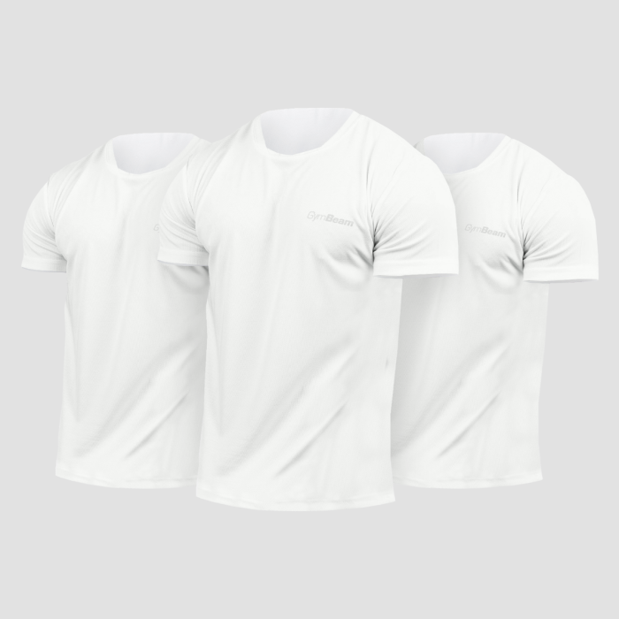 GymBeam Tričko TRN 3Pack White  XXXL - 3pack GymBeam Tričko TRN 3Pack White  XXXL - 3pack
