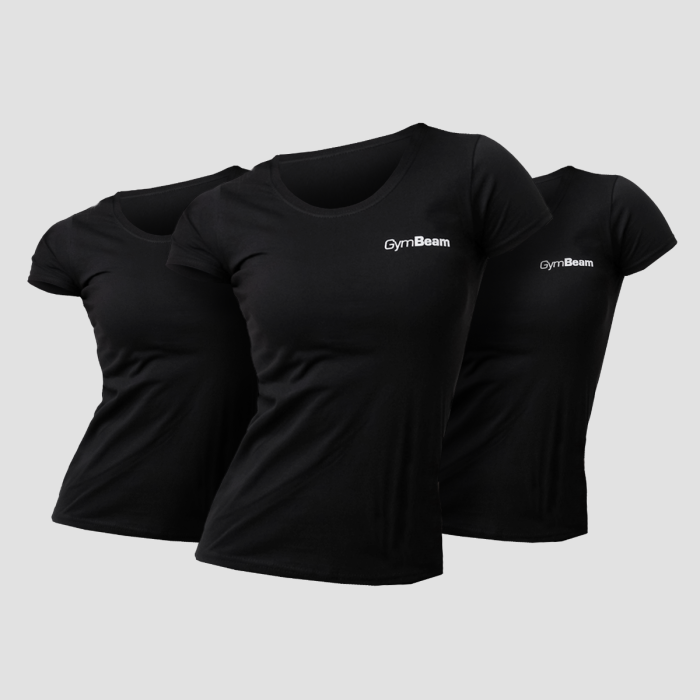 GymBeam Dámske tričko Basic 3Pack Black  XXL - 3pack