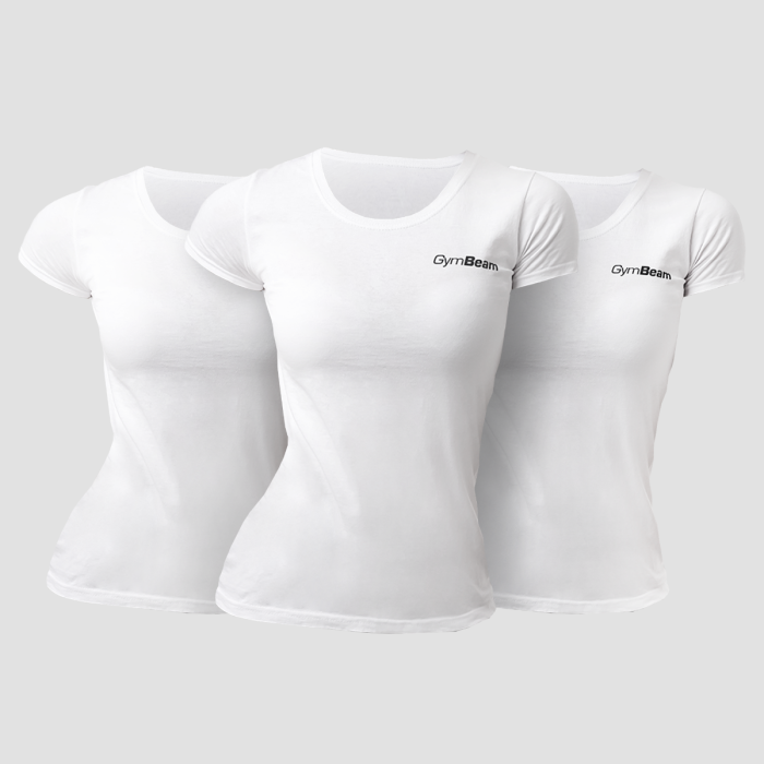 GymBeam Dámske tričko Basic 3Pack White XXL - 3pack GymBeam Dámske tričko Basic 3Pack White XXL - 3pack