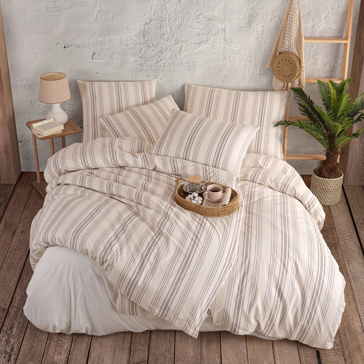 4Home Bavlnené obliečky Stripes taupe 4Home Bavlnené obliečky Stripes taupe