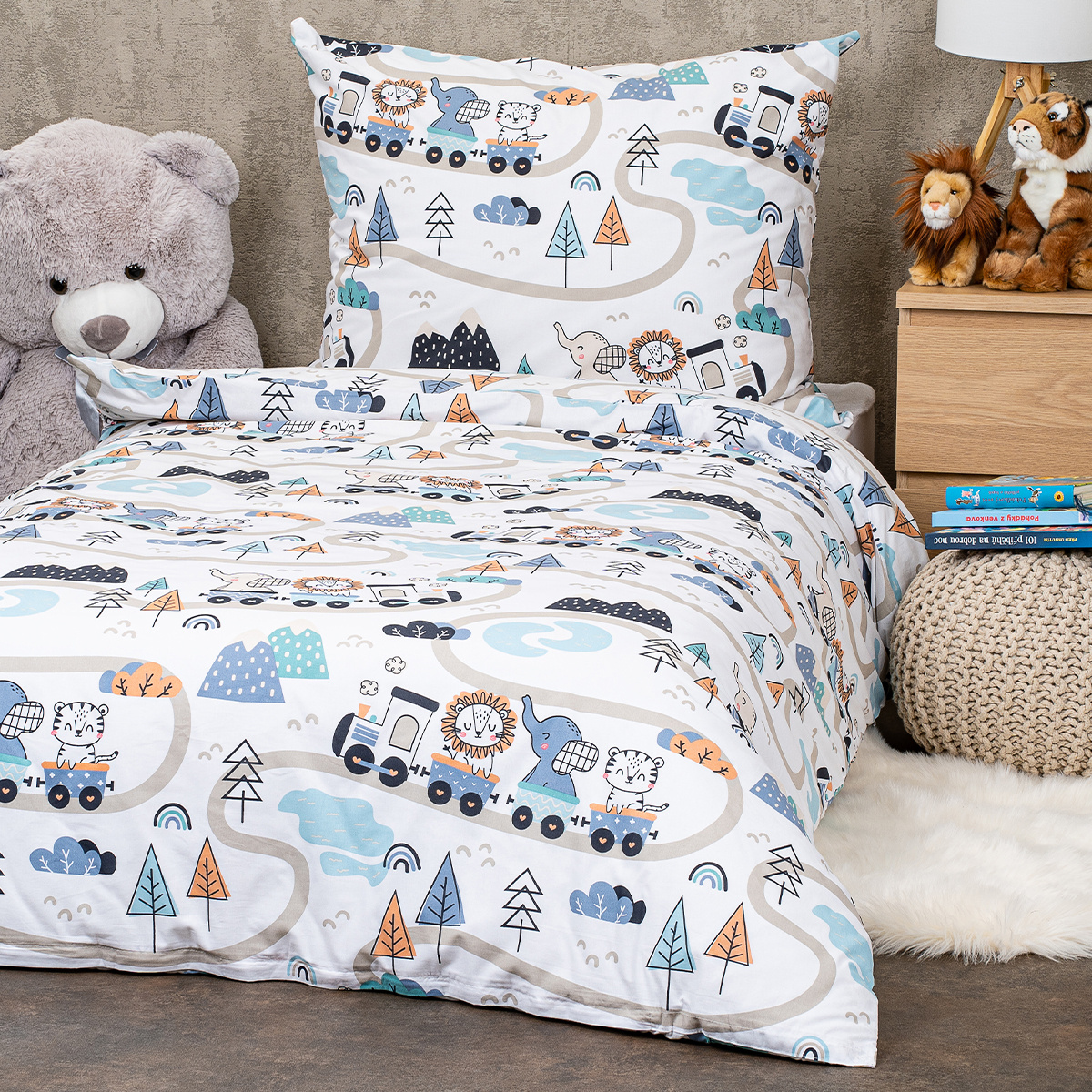 4Home Detské bavlnené obliečky Happy train 4Home Detské bavlnené obliečky Happy train