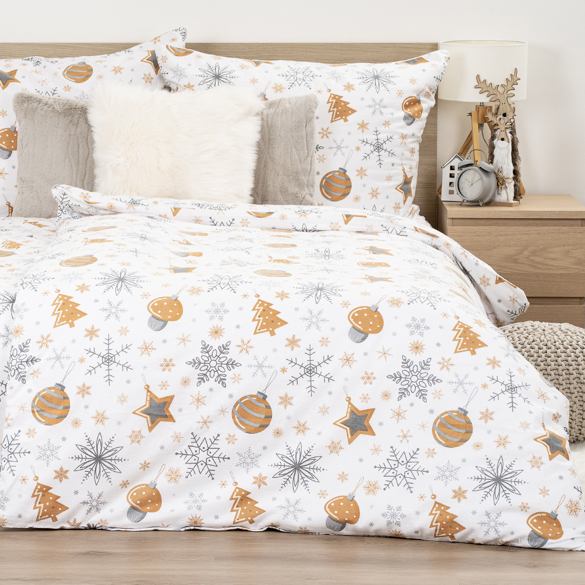 4Home Flanelové obliečky Golden Xmas Night