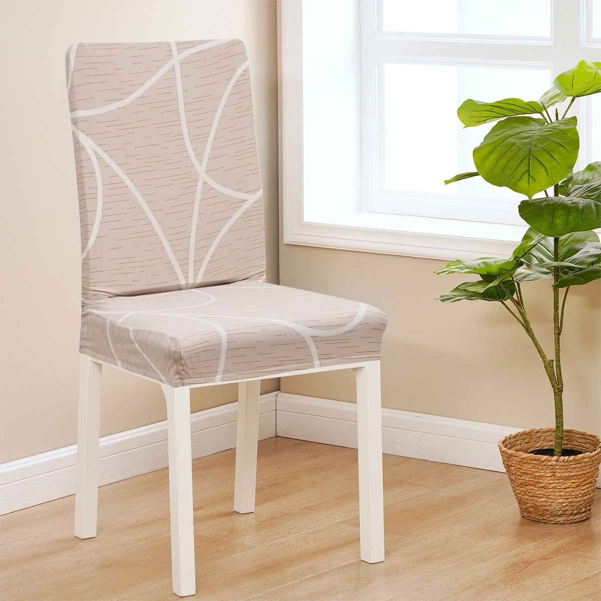 4Home Napínací poťah na stoličku Abstract béžová 4Home Napínací poťah na stoličku Abstract béžová