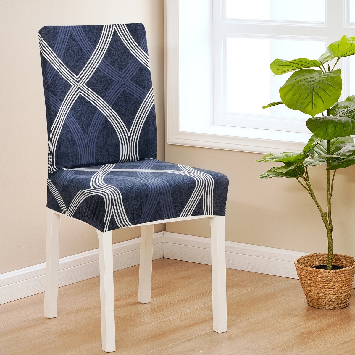 4Home Napínací poťah na stoličku Elegant modrá 4Home Napínací poťah na stoličku Elegant modrá