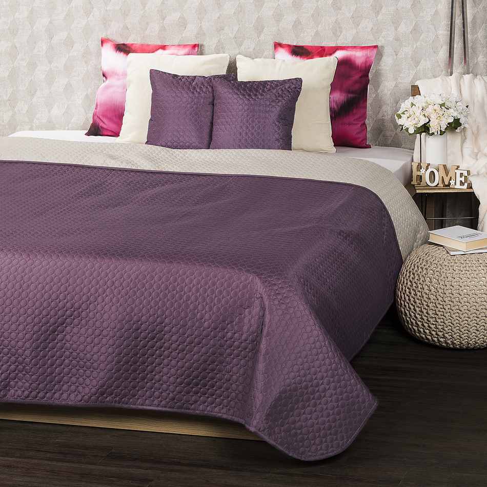 4Home Prehoz na posteľ Doubleface fialová/béžová 4Home Prehoz na posteľ Doubleface fialová/béžová
