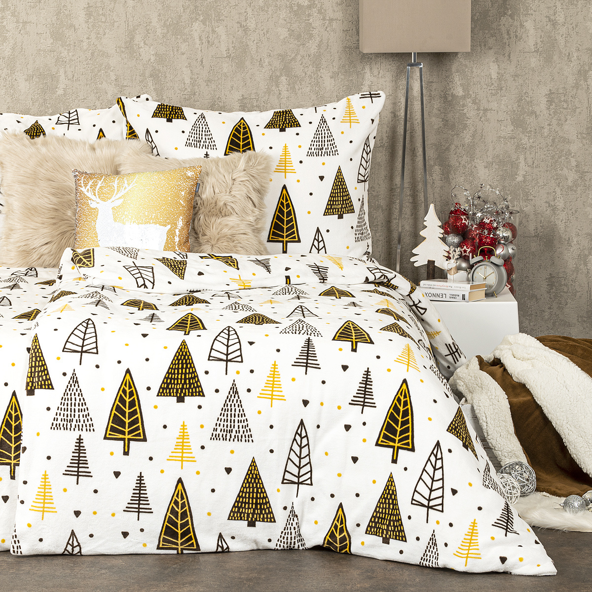 4Home Vianočné obliečky mikroflanel Nordic Tree