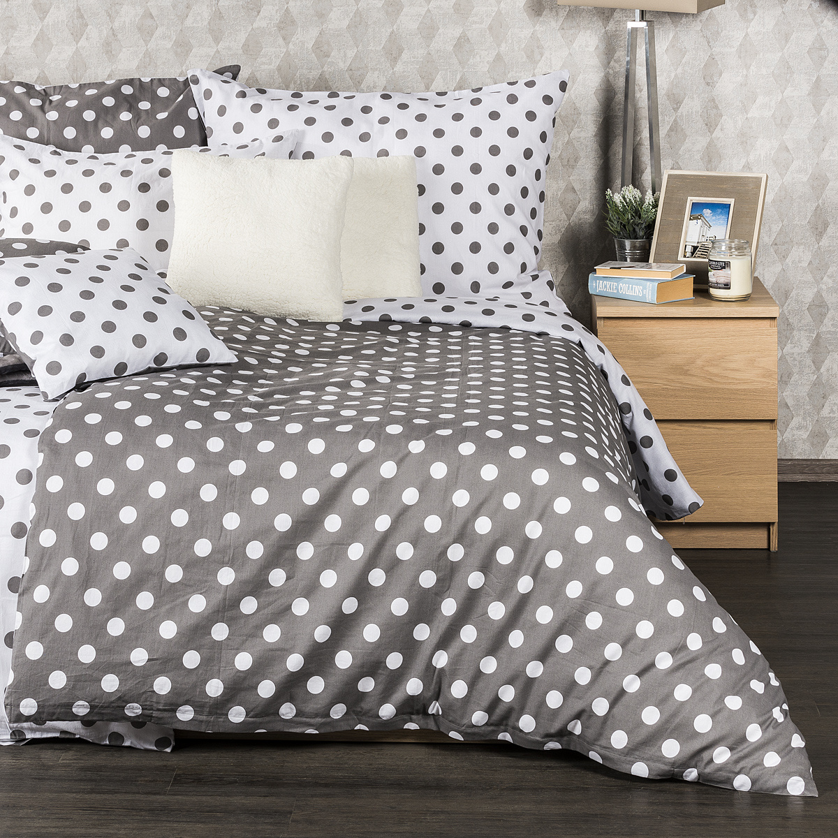 4home Bavlnené obliečky Sivá bodka 4home Bavlnené obliečky Sivá bodka
