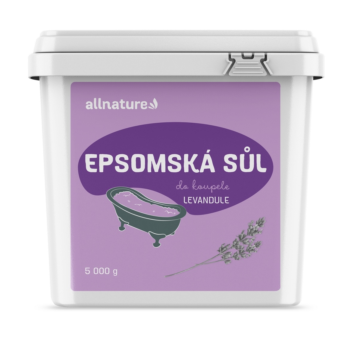 Allnature Epsomská sůl Levandule 5 kg Allnature Epsomská sůl Levandule 5 kg