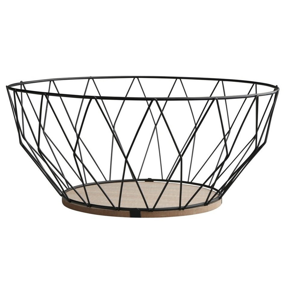 Altom Dekoračný kovový košík s dreveným dnom Altom Dekoračný kovový košík s dreveným dnom