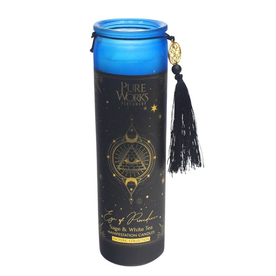 Arome Organická svieca Sage & White Tea 300 g vo farebnom vysokom pohári so strapcom Arome Organická svieca Sage & White Tea 300 g vo farebnom vysokom pohári so strapcom