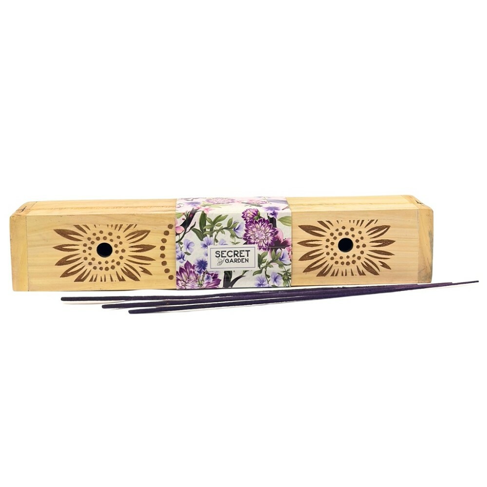 Arome  Secret garden drevená krabička s vonnými tyčinkami Purple Haze Arome  Secret garden drevená krabička s vonnými tyčinkami Purple Haze