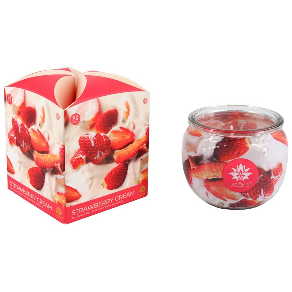 Arome Vonná sviečka v skle Strawberry Cream Arome Vonná sviečka v skle Strawberry Cream