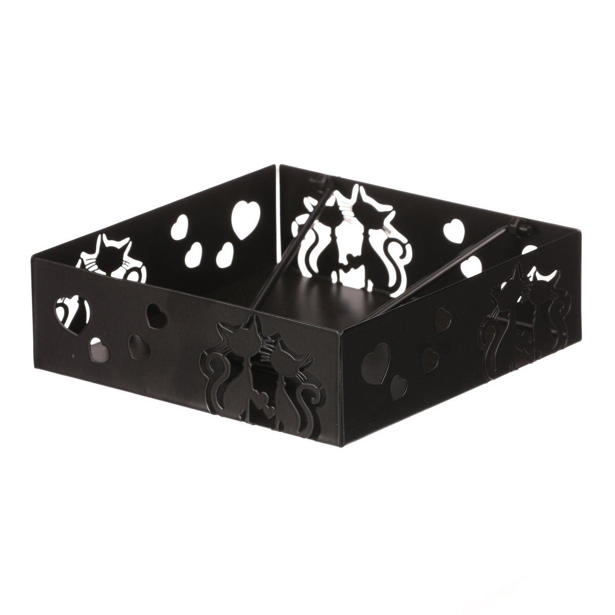 Autronic Kovový odkladač na ubrousky čtvercovýKočky