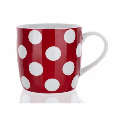 BANQUET Hrnček keramický červený s bodkami 310 ml BANQUET Hrnček keramický červený s bodkami 310 ml