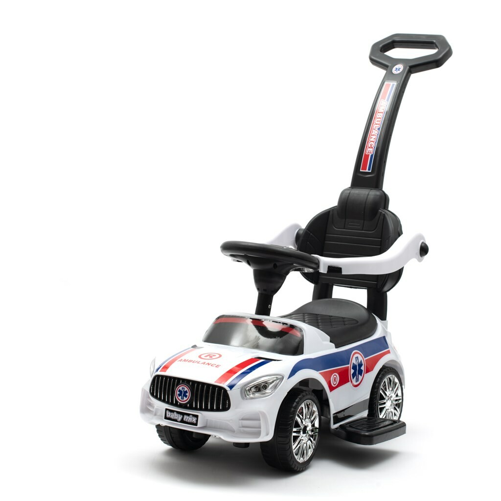 Baby Mix Detská odrážadlo so zvukom a vodiacoutyčou Ambulancia Baby Mix Detská odrážadlo so zvukom a vodiacoutyčou Ambulancia