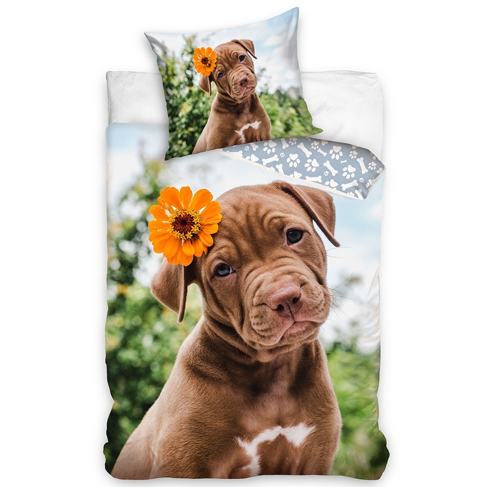 Tiptrade Bavlnené obliečky Šteniatko s Kvetinkou Tiptrade Bavlnené obliečky Šteniatko s Kvetinkou