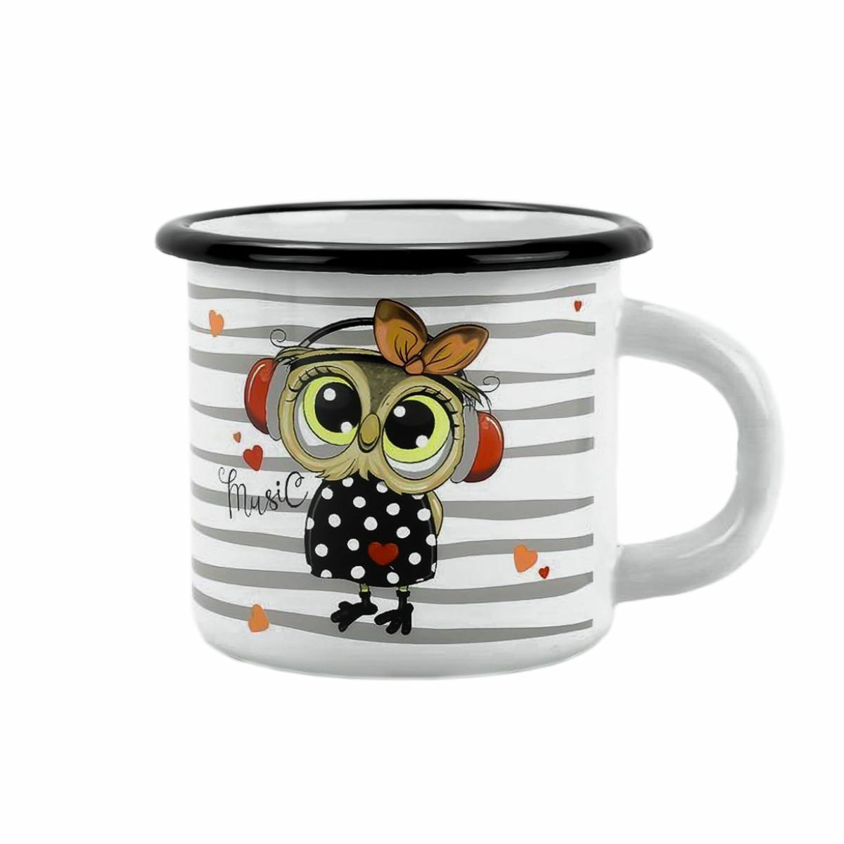 Belis Smaltovaný hrnček Sova music