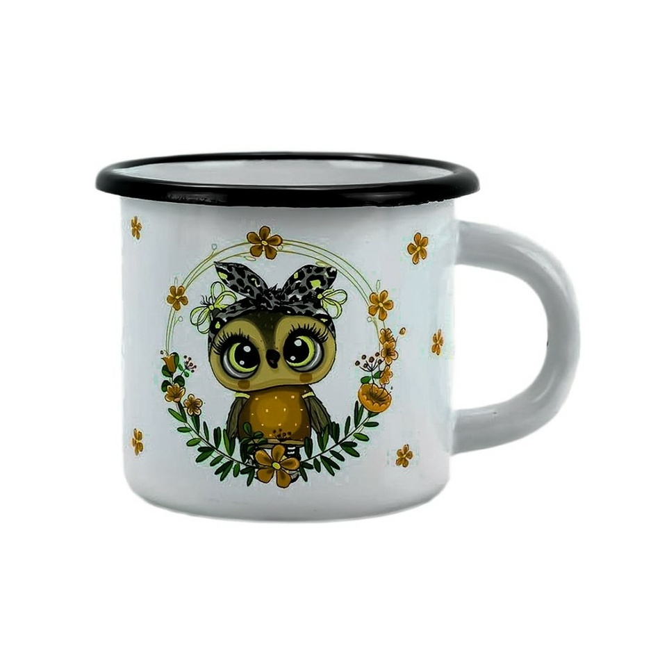 Belis Smaltovaný hrnček Sova veniec