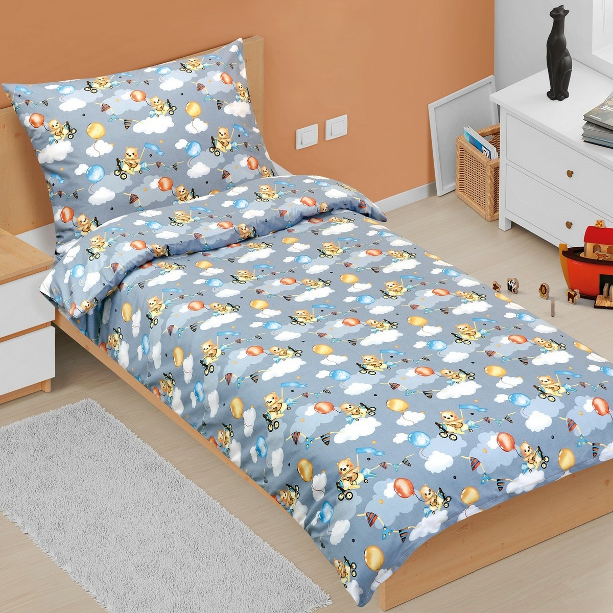 Bellatex Bavlnené obliečky Junior Medvedík v lietadle Bellatex Bavlnené obliečky Junior Medvedík v lietadle