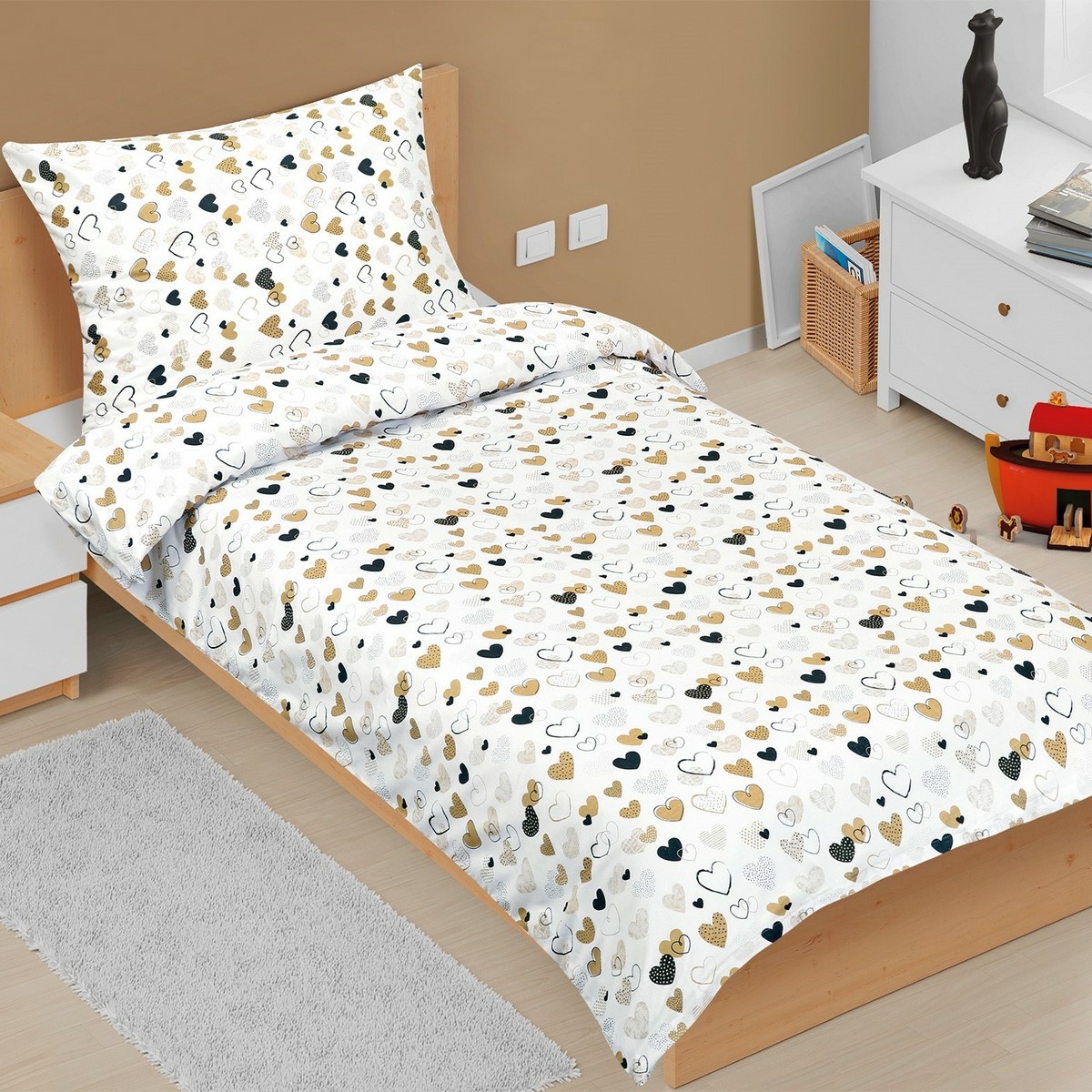 Bellatex Bavlnené obliečky Junior Srdce