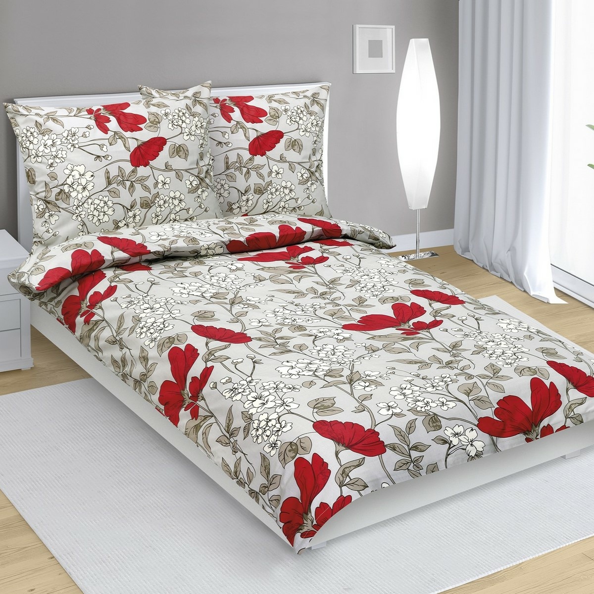 Bellatex Bavlnené obliečky Kvet šarlátová Bellatex Bavlnené obliečky Kvet šarlátová