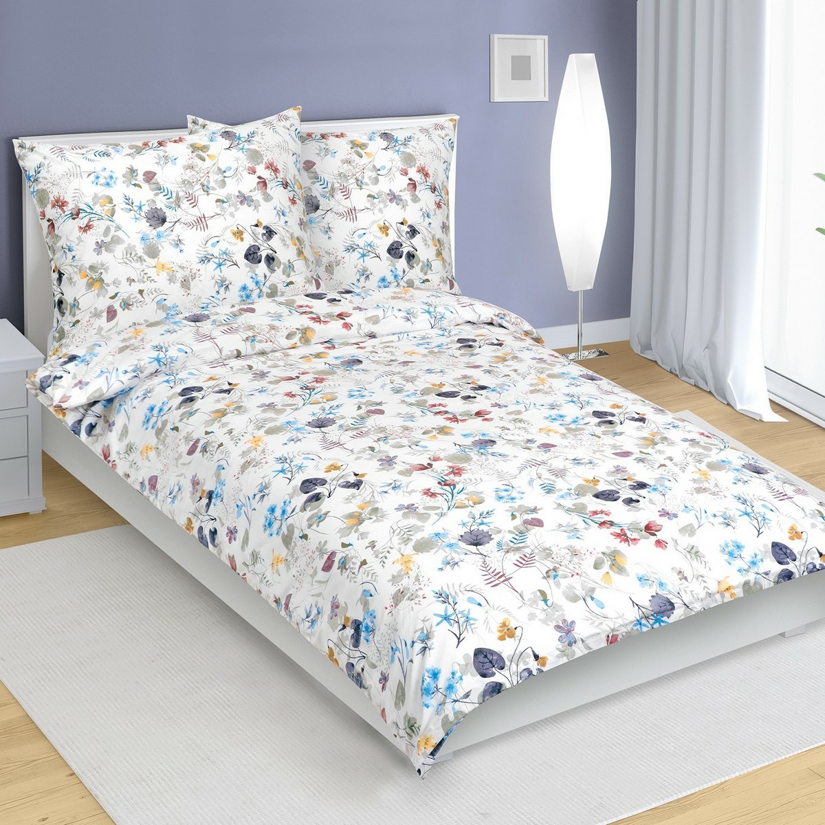 Bellatex Bavlnené obliečky Kvietky modrá Bellatex Bavlnené obliečky Kvietky modrá