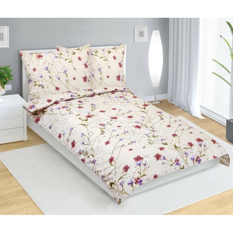 Bellatex Bavlnené obliečky Kvietok béžová Bellatex Bavlnené obliečky Kvietok béžová