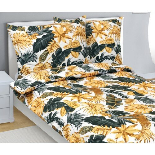 Bellatex Bavlnené obliečky Listy palmové zlatá Bellatex Bavlnené obliečky Listy palmové zlatá