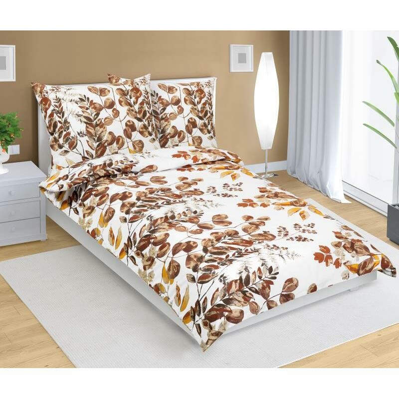 Bellatex Bavlnené obliečky Lupení hnedá Bellatex Bavlnené obliečky Lupení hnedá