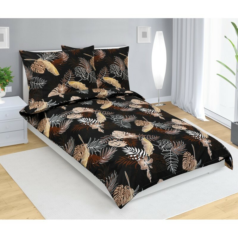 Bellatex Bavlnené obliečky Monstera tmavohnedá Bellatex Bavlnené obliečky Monstera tmavohnedá