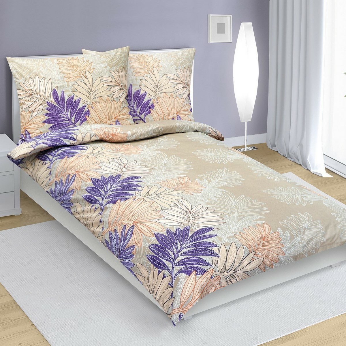 Bellatex Bavlnené obliečky Papradie lososová Bellatex Bavlnené obliečky Papradie lososová