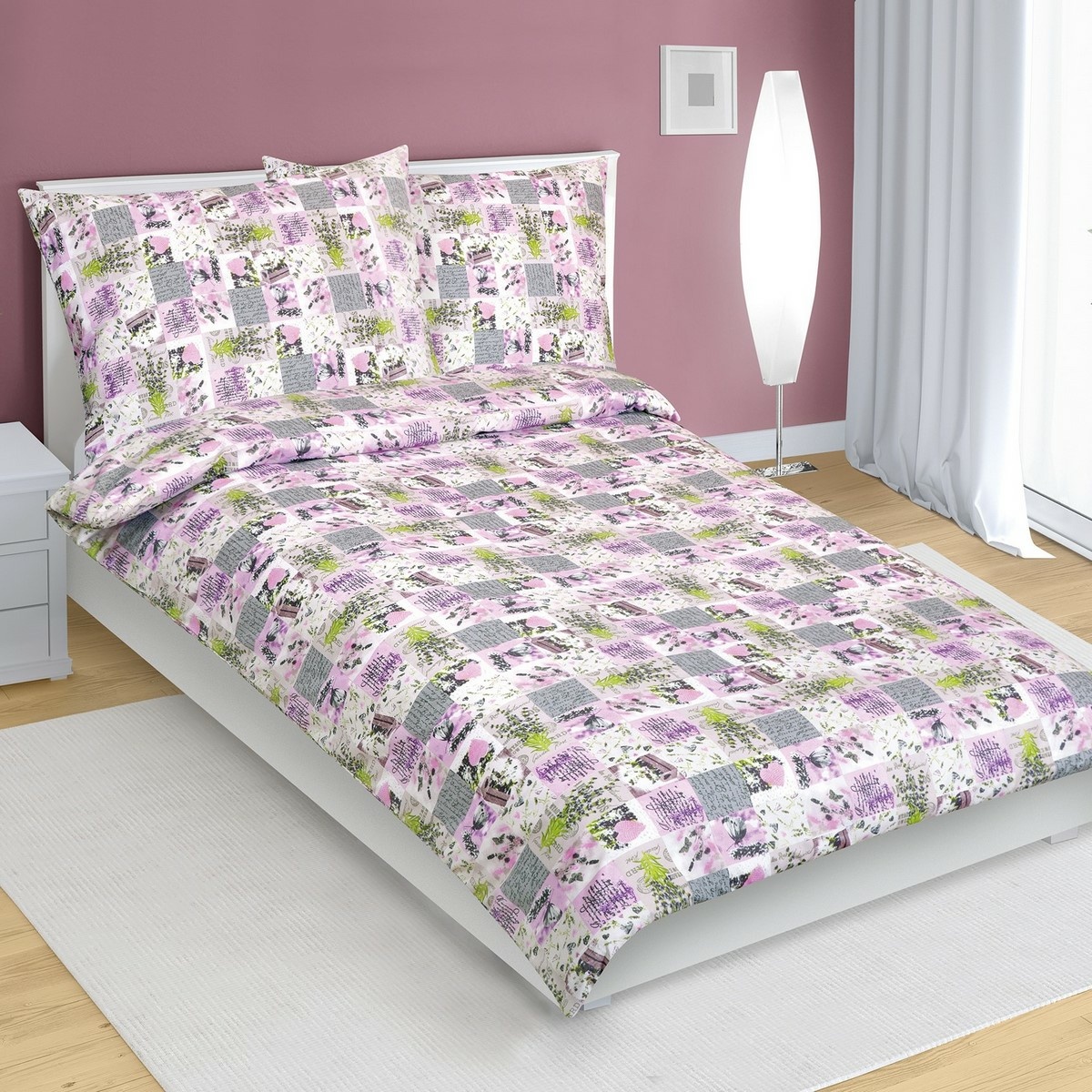 Bellatex Bavlnené obliečky Patchwork lila Bellatex Bavlnené obliečky Patchwork lila