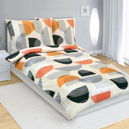 Bellatex Bavlnené obliečky Polkruh oranžová Bellatex Bavlnené obliečky Polkruh oranžová