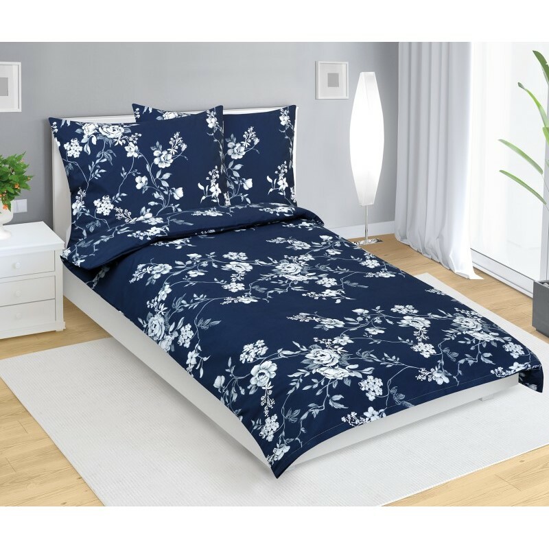 Bellatex Bavlnené obliečky Ruže modrá Bellatex Bavlnené obliečky Ruže modrá