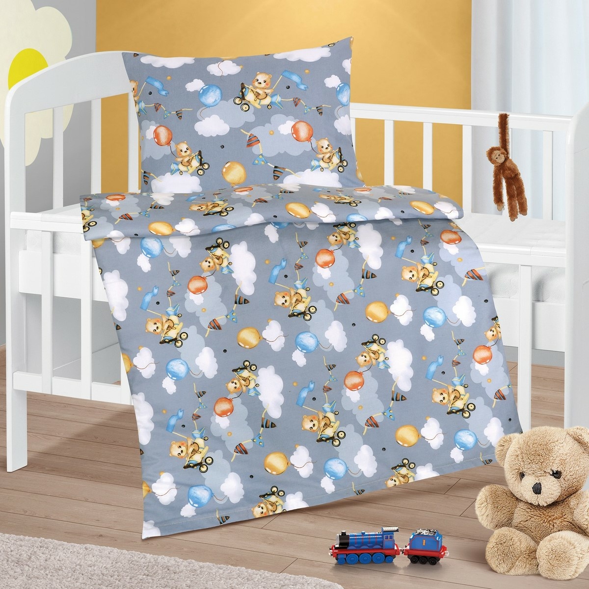 Bellatex Detské Bavlnené povlečení Beáta Medvedík v lietadle Bellatex Detské Bavlnené povlečení Beáta Medvedík v lietadle